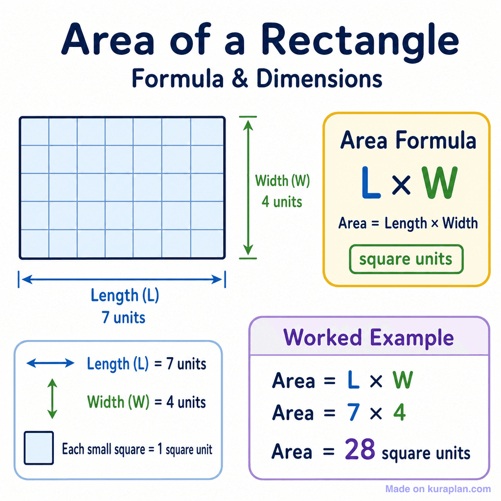 Area of a Rectangle – Formula & Dimensions (simple)