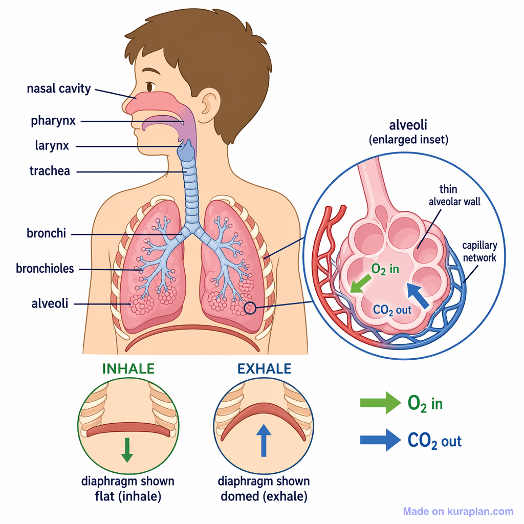 The Respiratory System and Gas Exchange (simple)