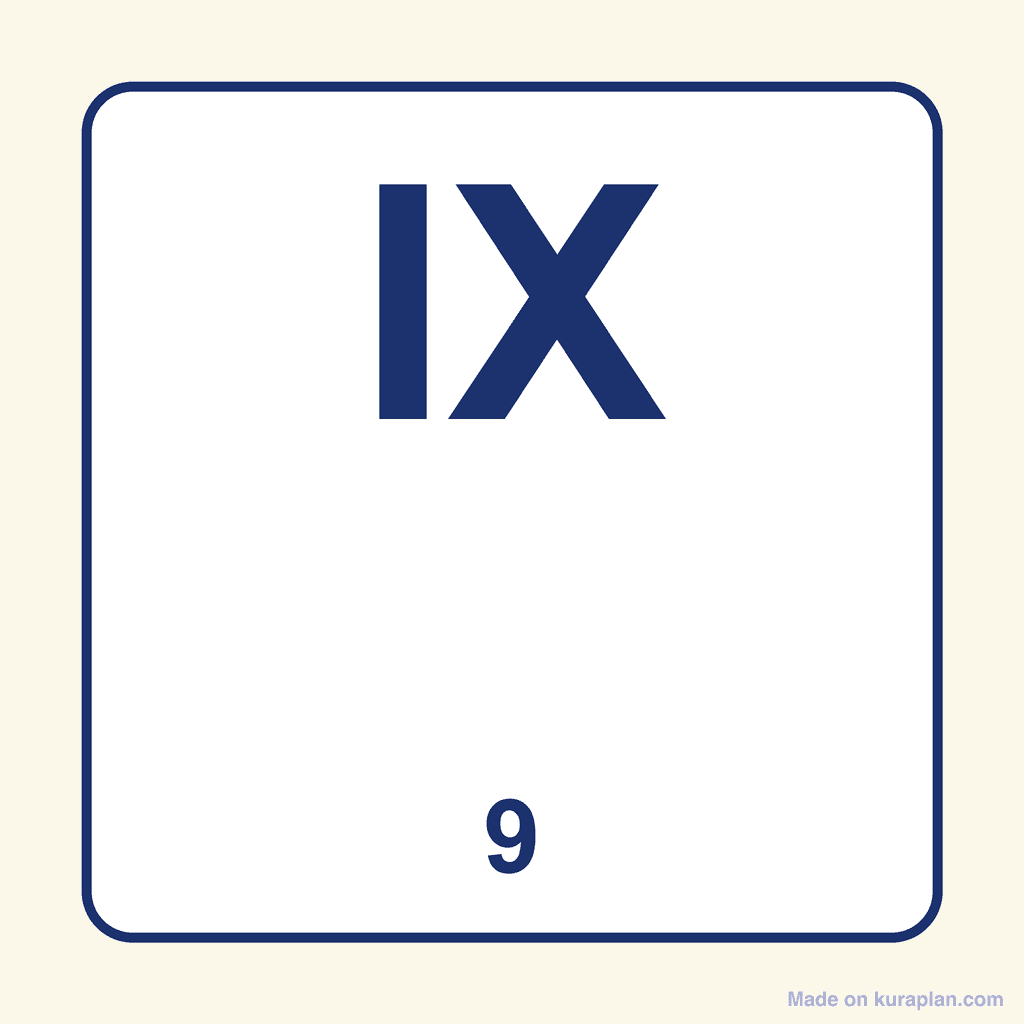 Roman Numeral — IX (9)