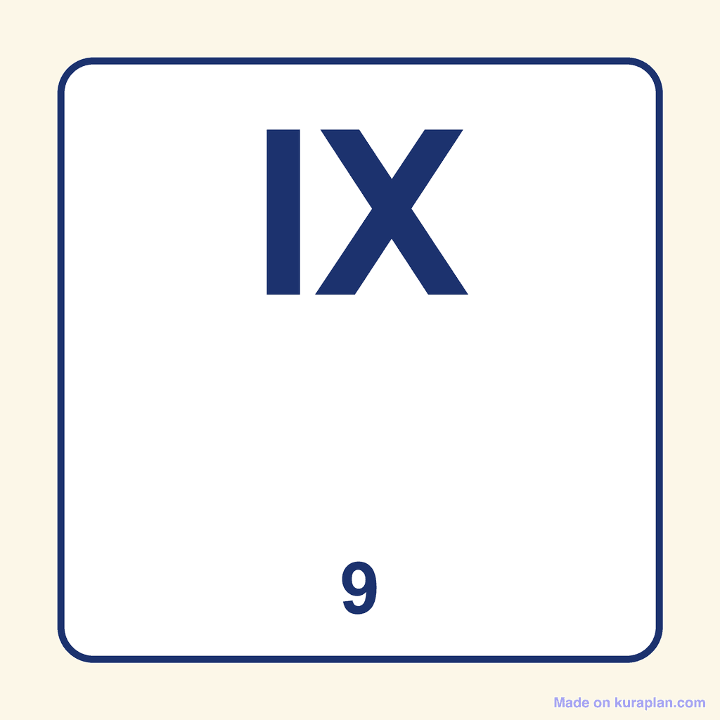 Roman Numeral — IX (9)