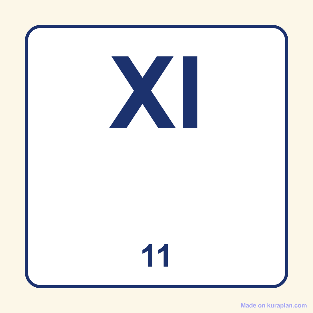 Roman Numeral — XI (11)