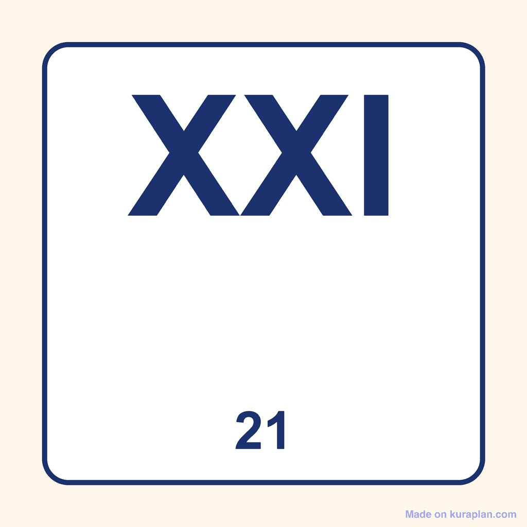 Roman Numeral — XXI (21)