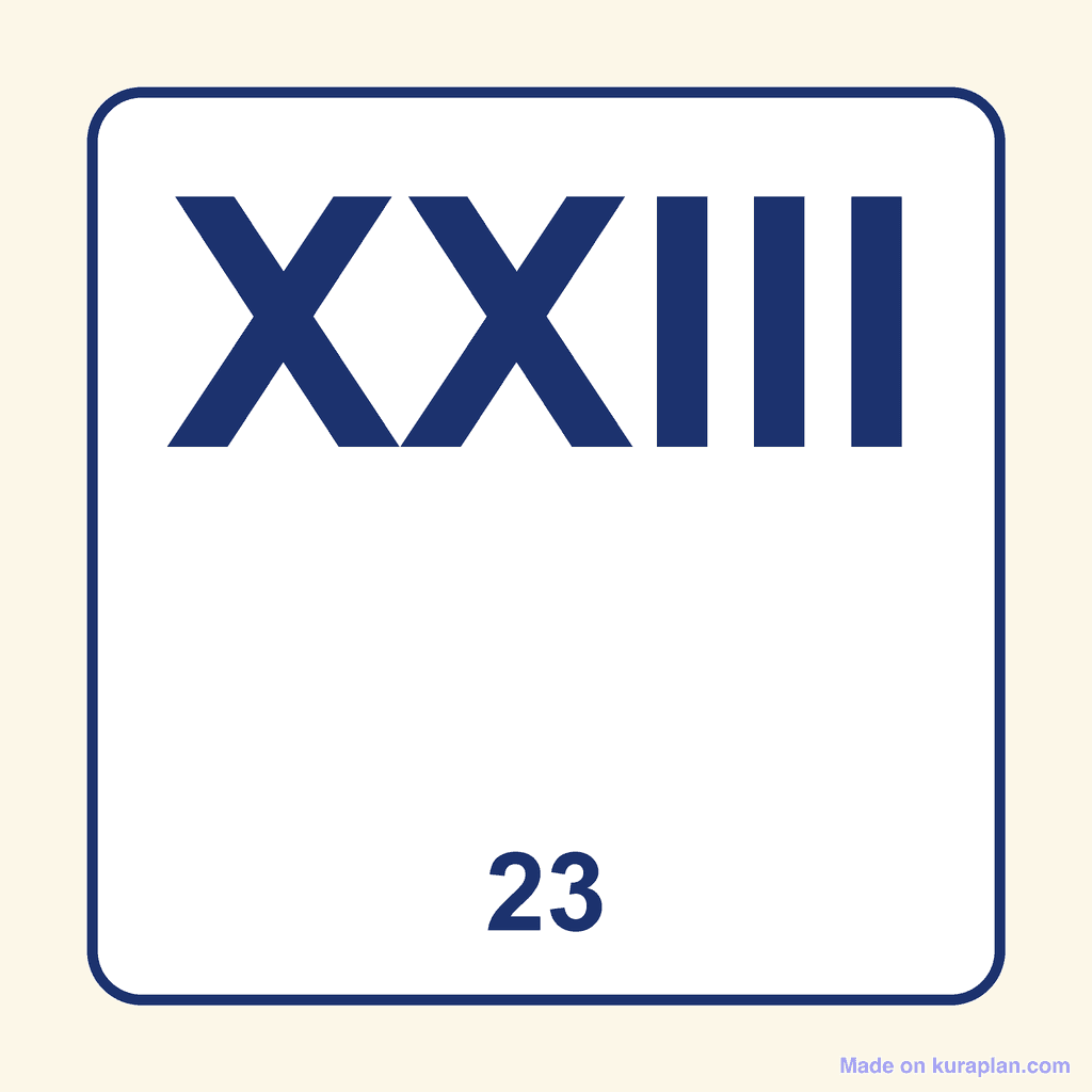 Roman Numeral — XXIII (23)