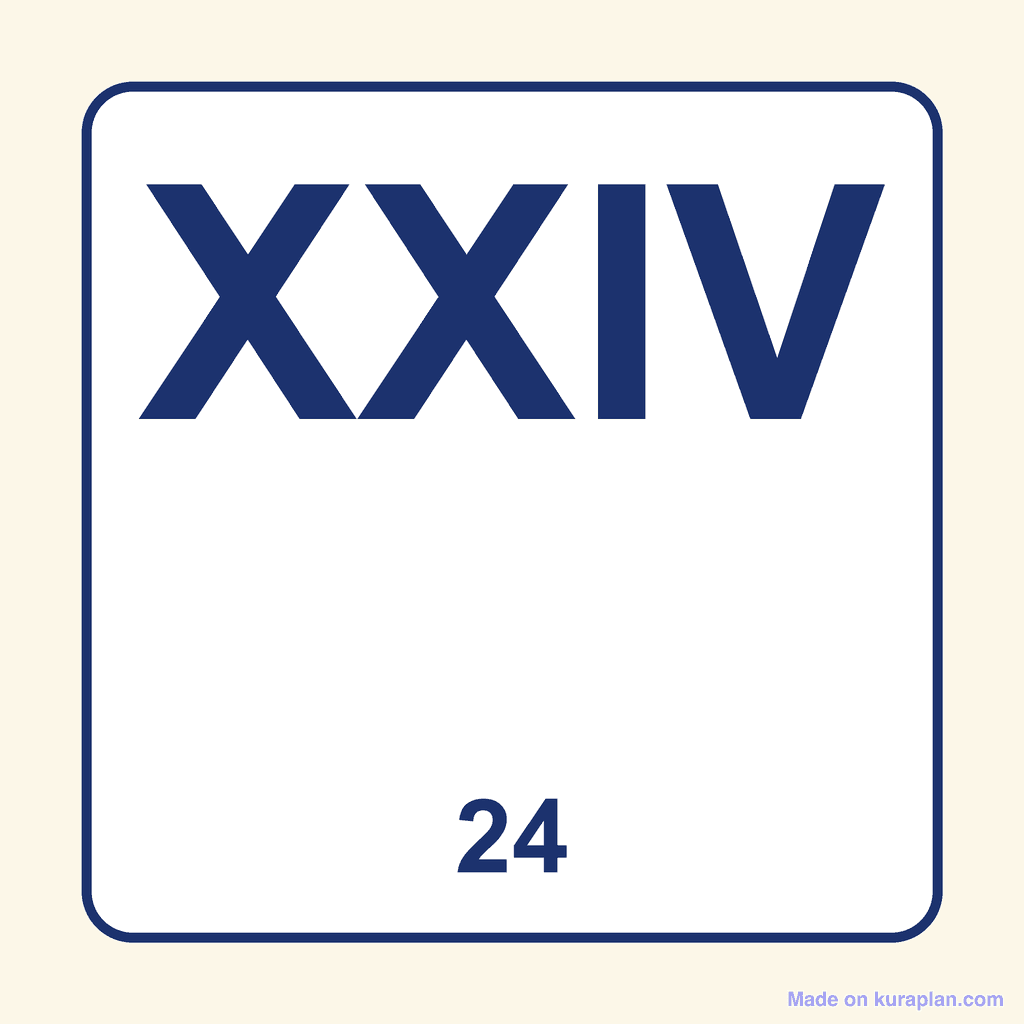 Roman Numeral — XXIV (24)