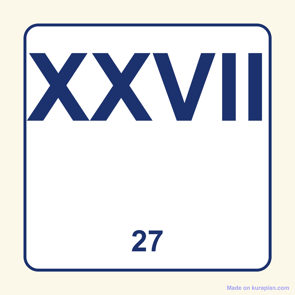Roman Numeral — XXVII (27)