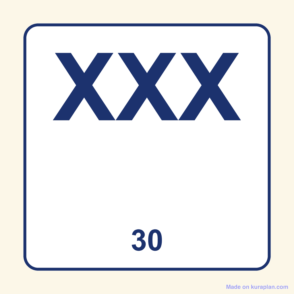 Roman Numeral — XXX (30)