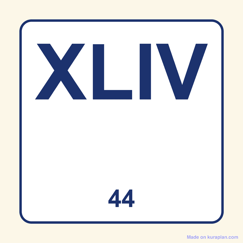 Roman Numeral — XLIV (44)
