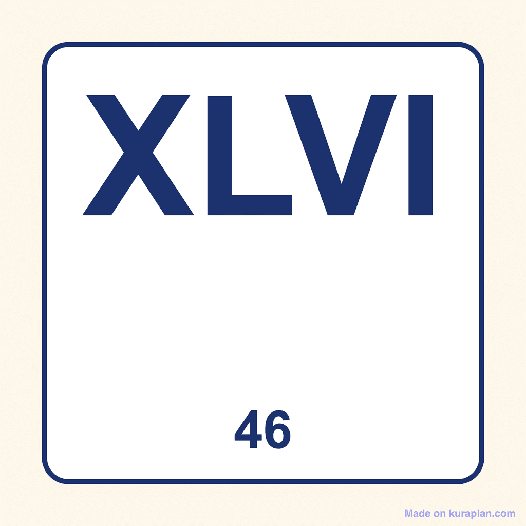 Roman Numeral — XLVI (46)