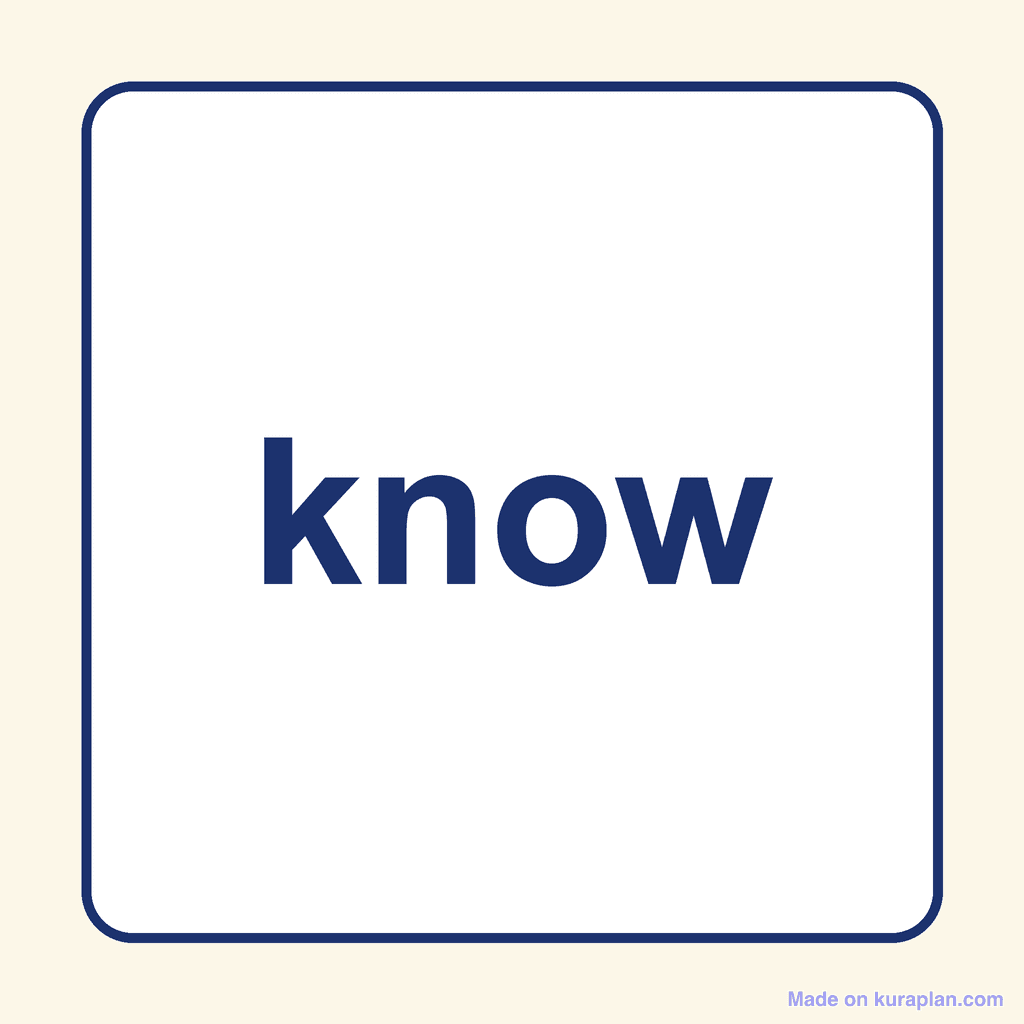 Sight Word — know