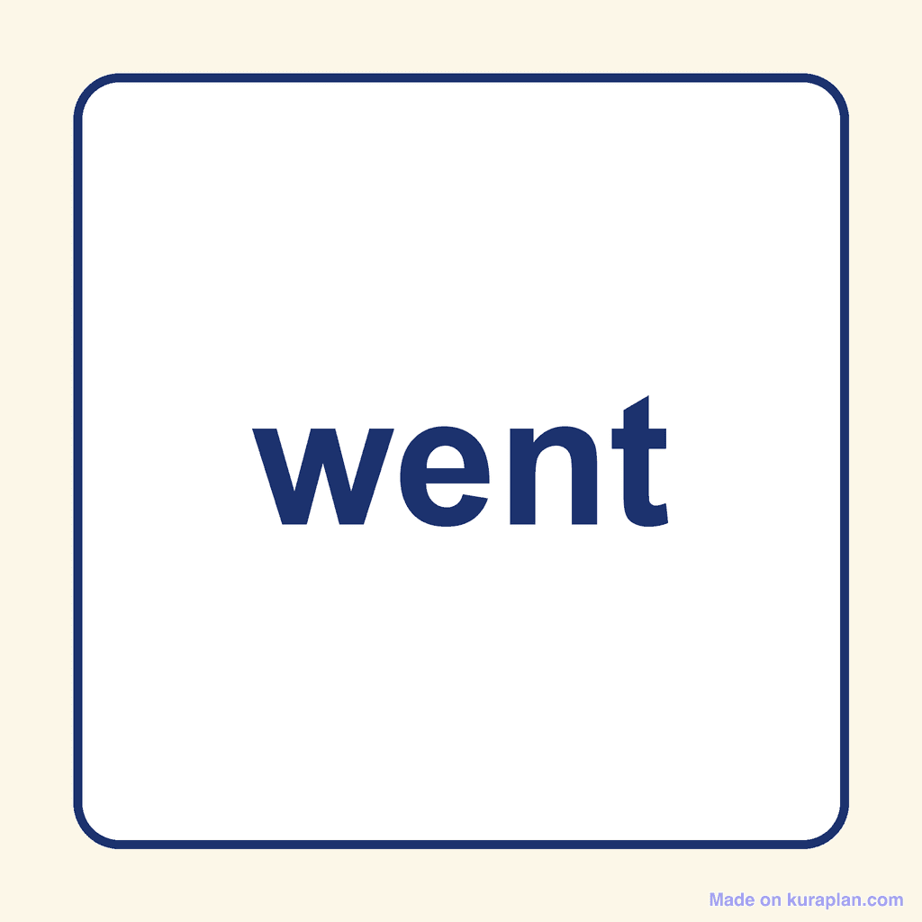 Sight Word — went