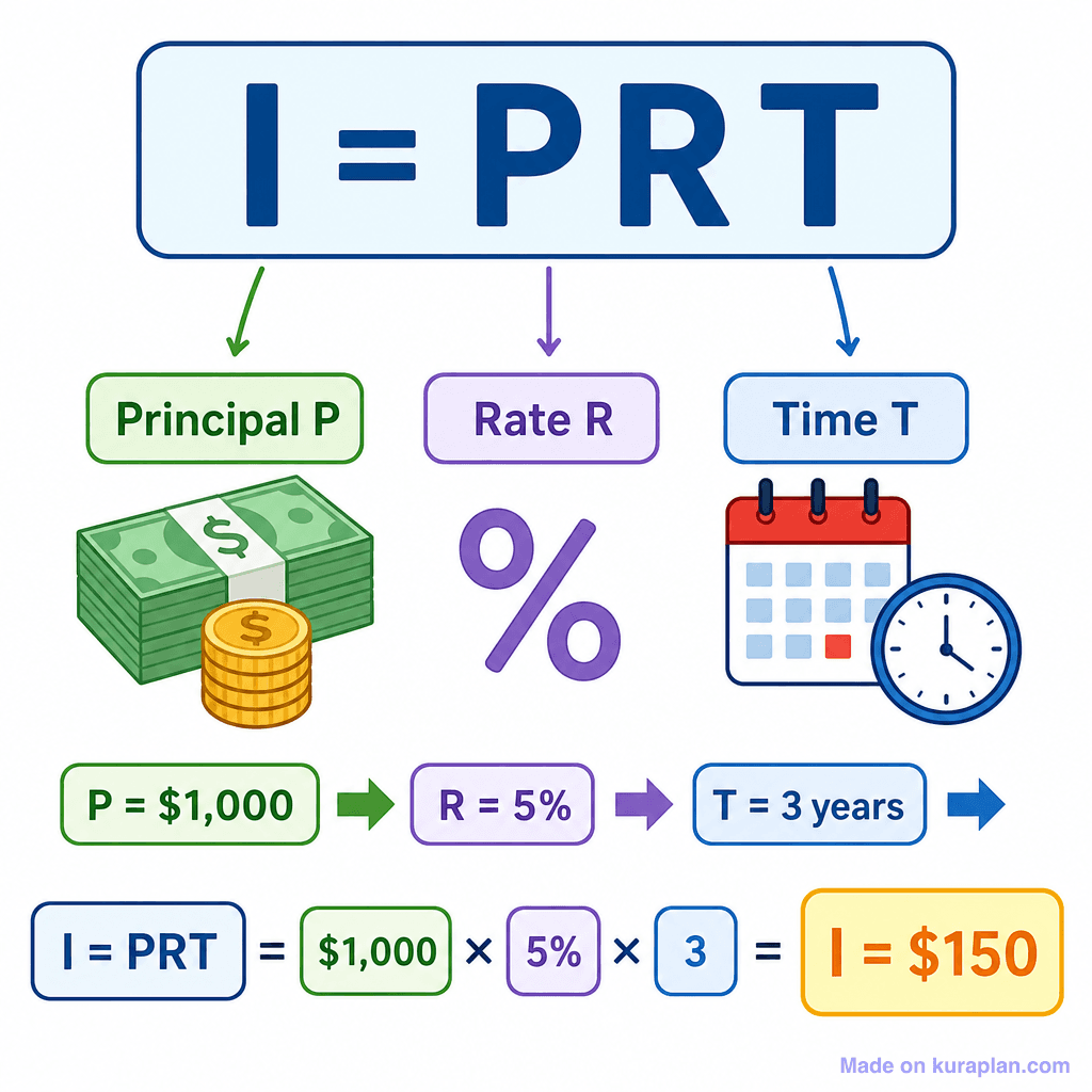 Simple Interest Formula (I = PRT) (simple)