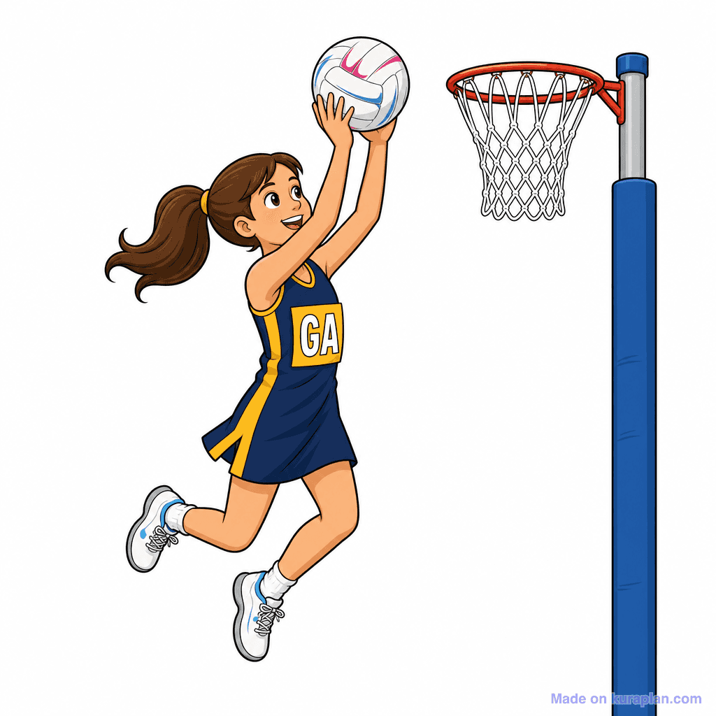 Sport Netball Player Shooting