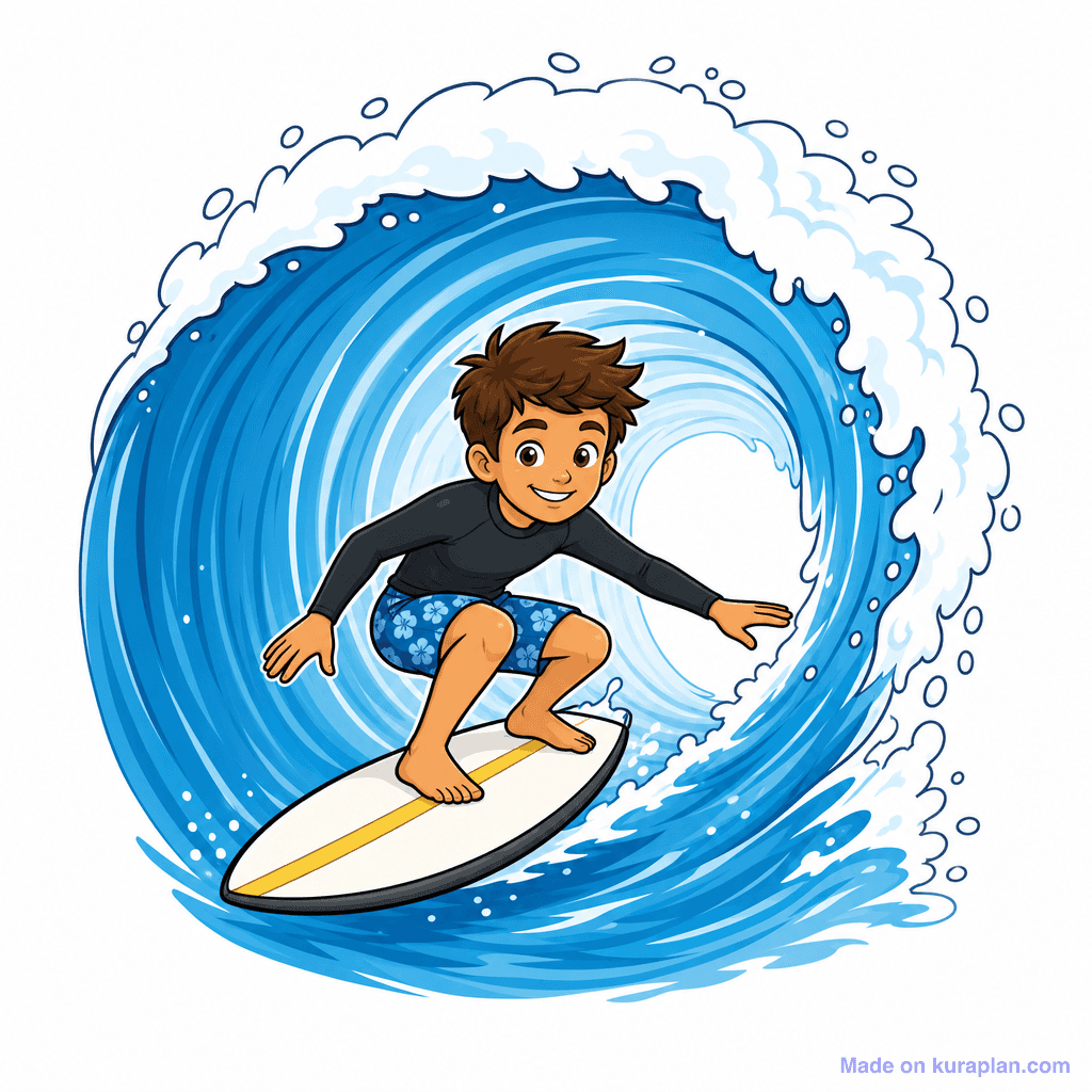 Sport Surfer Riding Wave