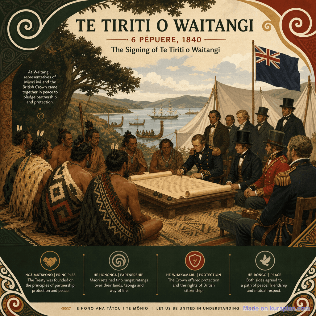 Te Tiriti o Waitangi signing scene 1840