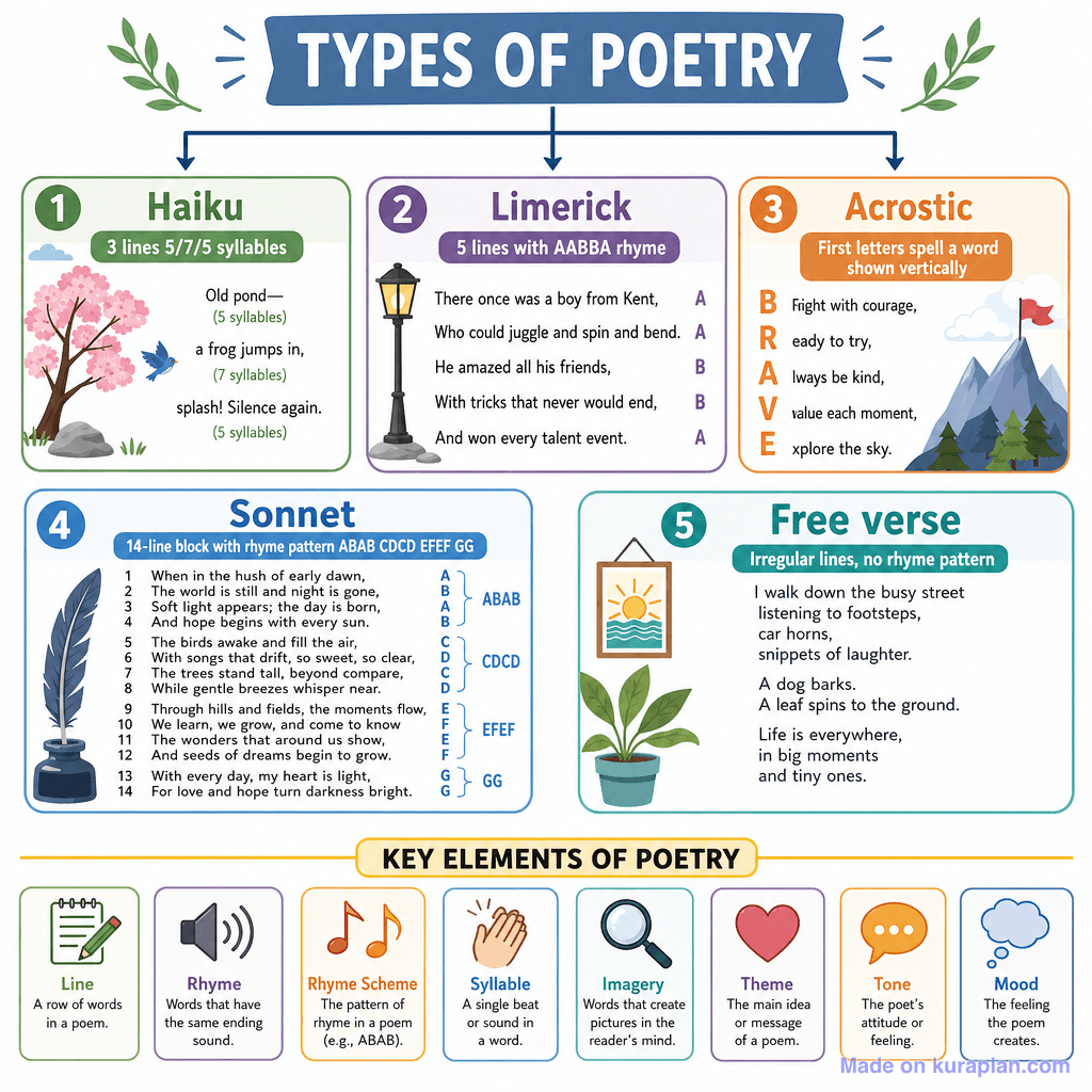 Types of Poetry (detailed)