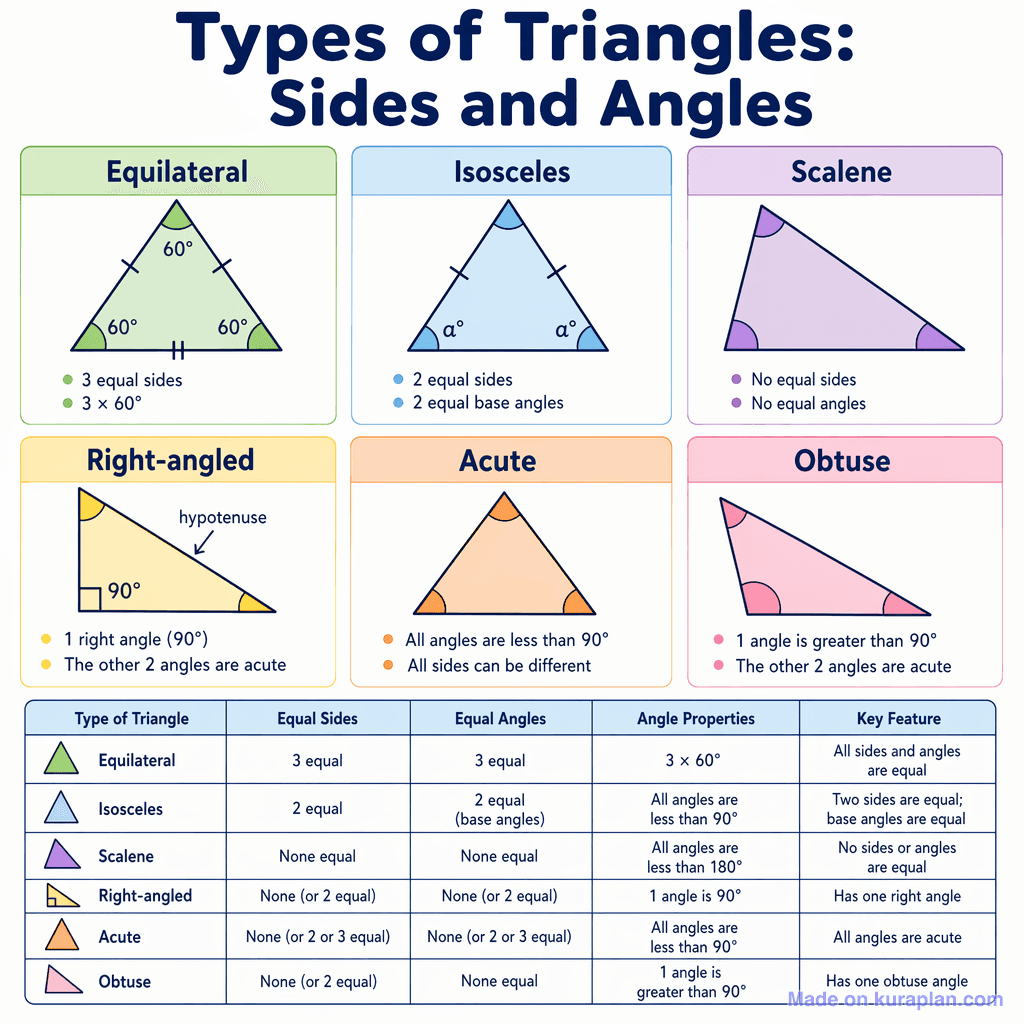 Types of Triangles: Sides and Angles (simple)