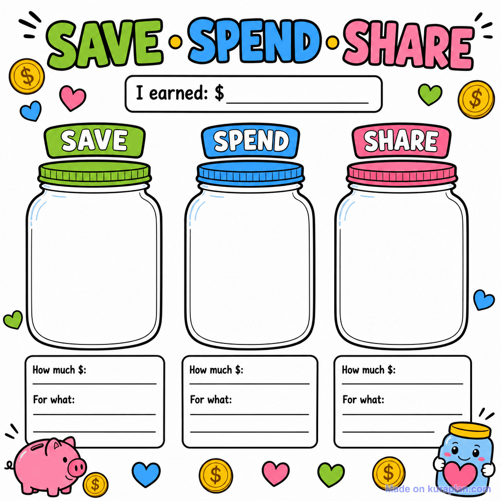 Save / Spend / Share Jars