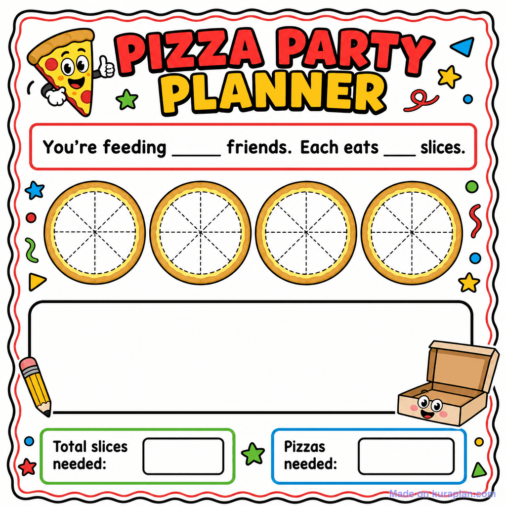 Pizza Party Fractions Planner