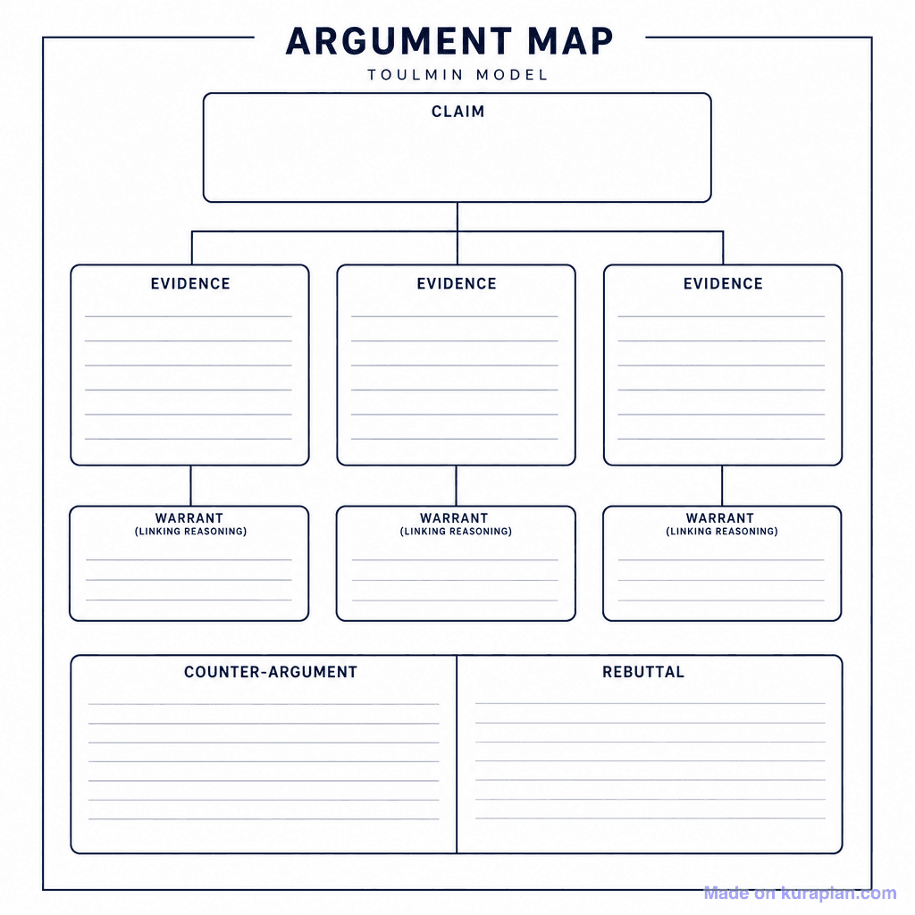 Argument Map — Claim/Evidence/Warrant