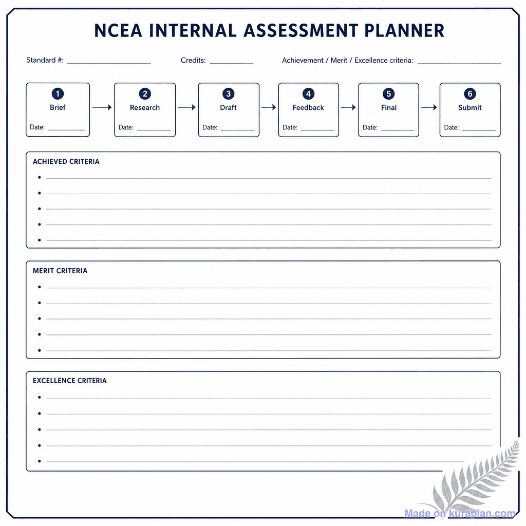 NCEA Internal Assessment Planner