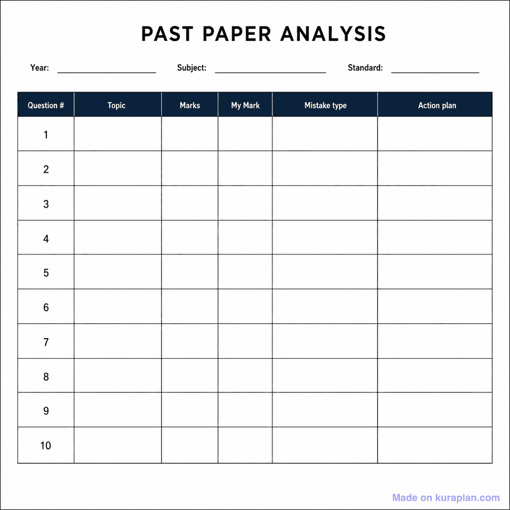 Past Paper Analysis Grid