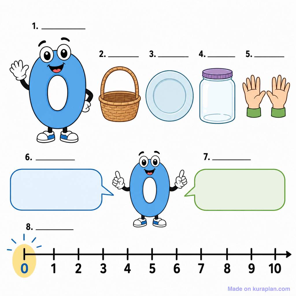 Understanding Zero as a Number (simple, unlabeled)