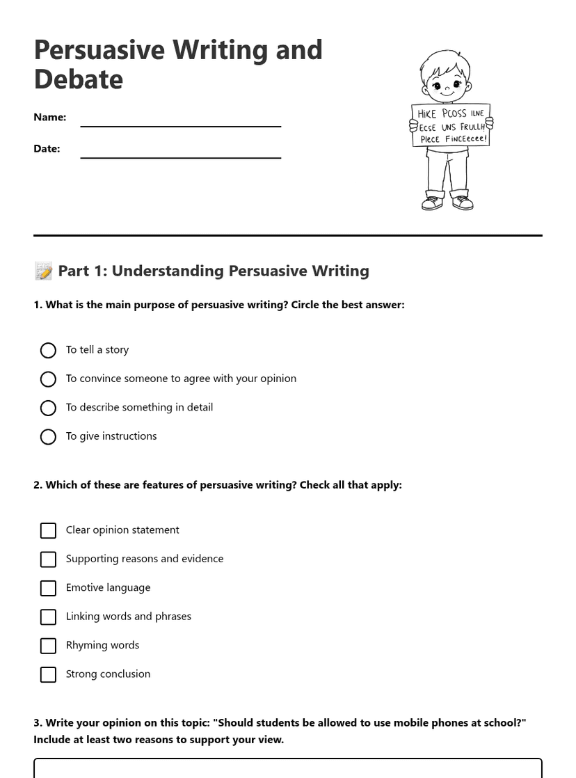 Persuasive Writing and Debate