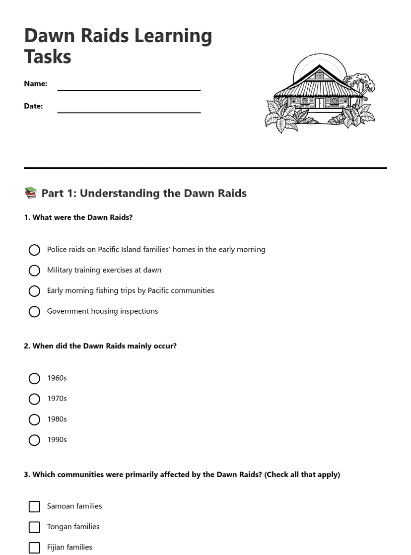 Dawn Raids Learning Tasks