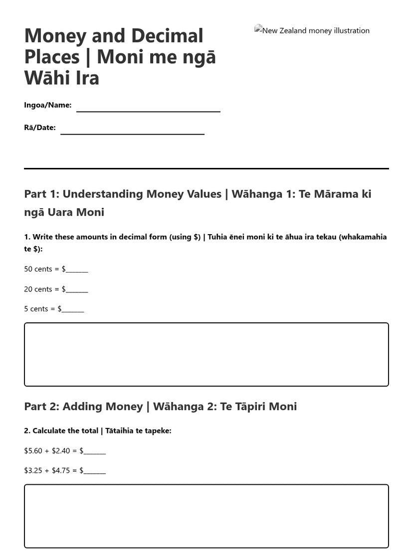 Money and Decimal Places