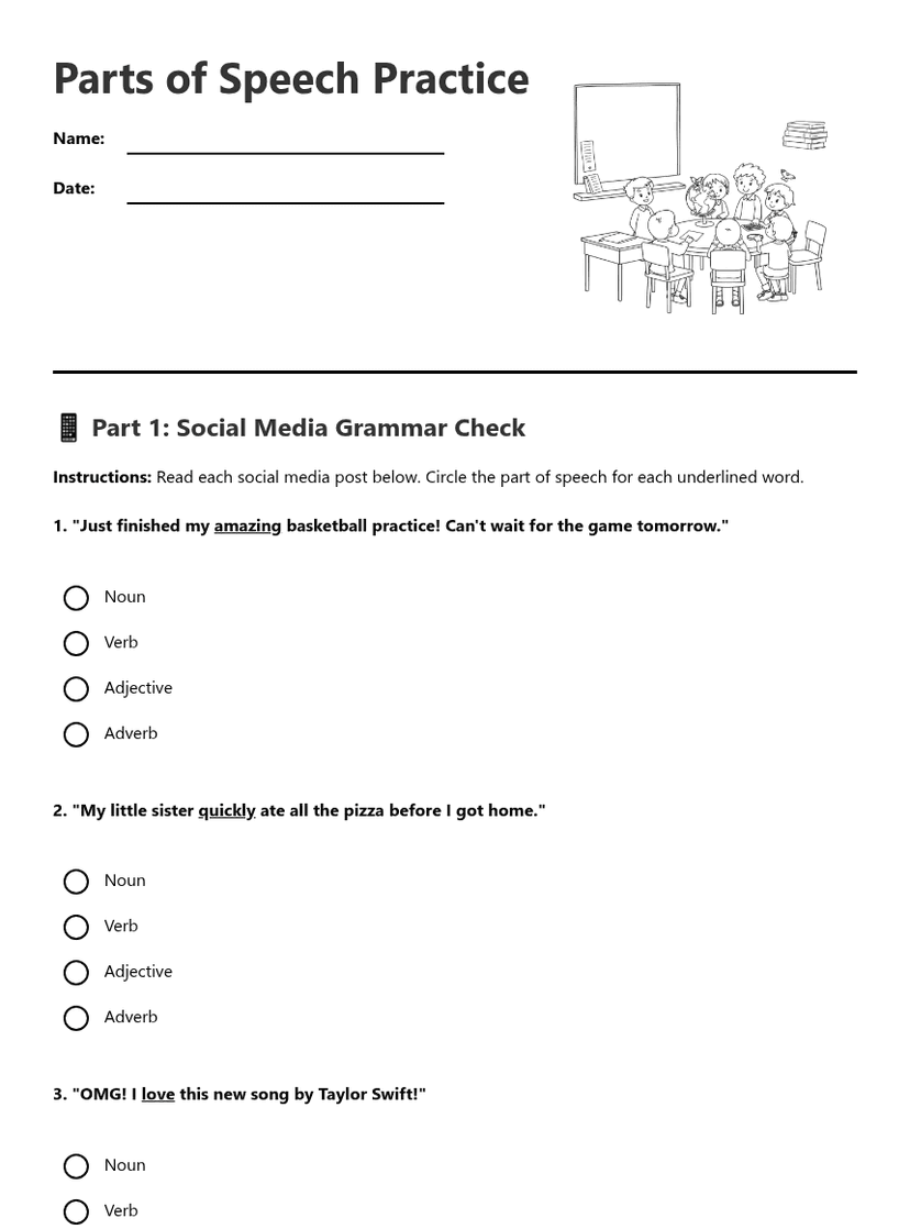 Parts of Speech Practice