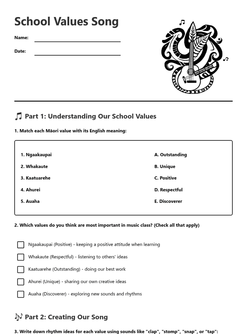 School Values Song