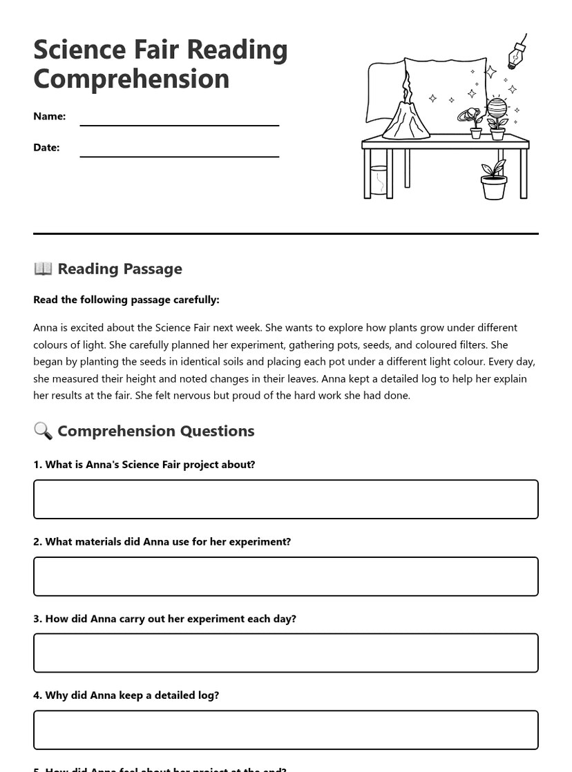 Science Fair Reading Comprehension