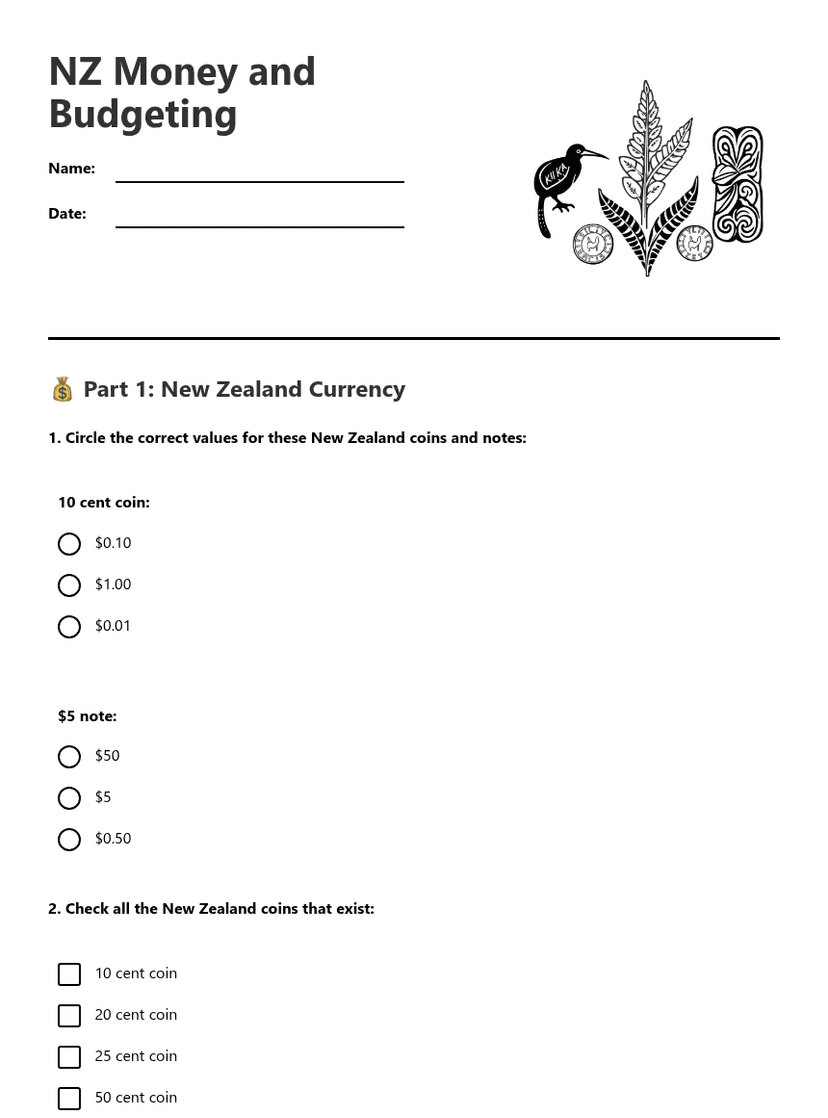 NZ Money and Budgeting