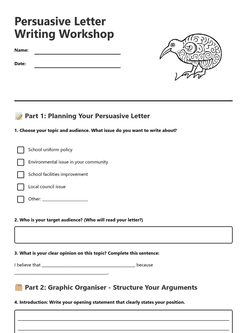 Persuasive Letter Writing Workshop