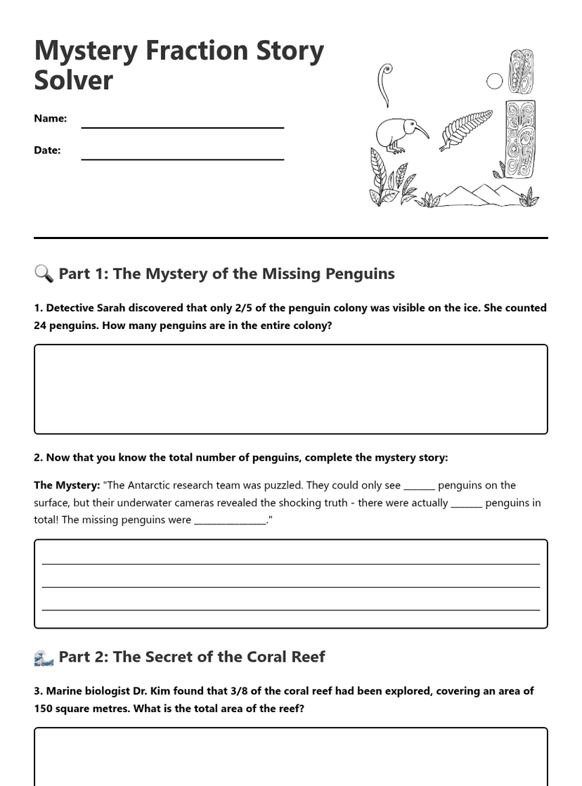 Mystery Fraction Story Solver