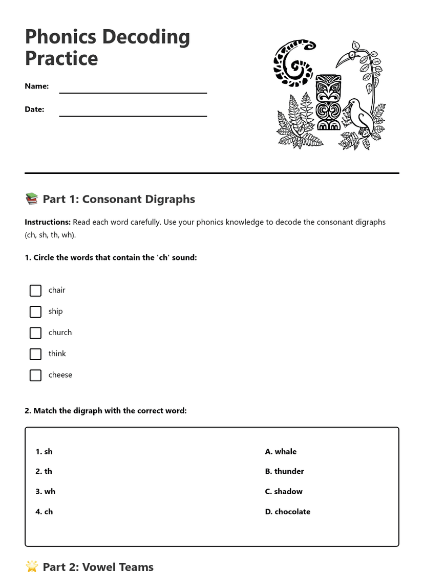 Phonics Decoding Practice