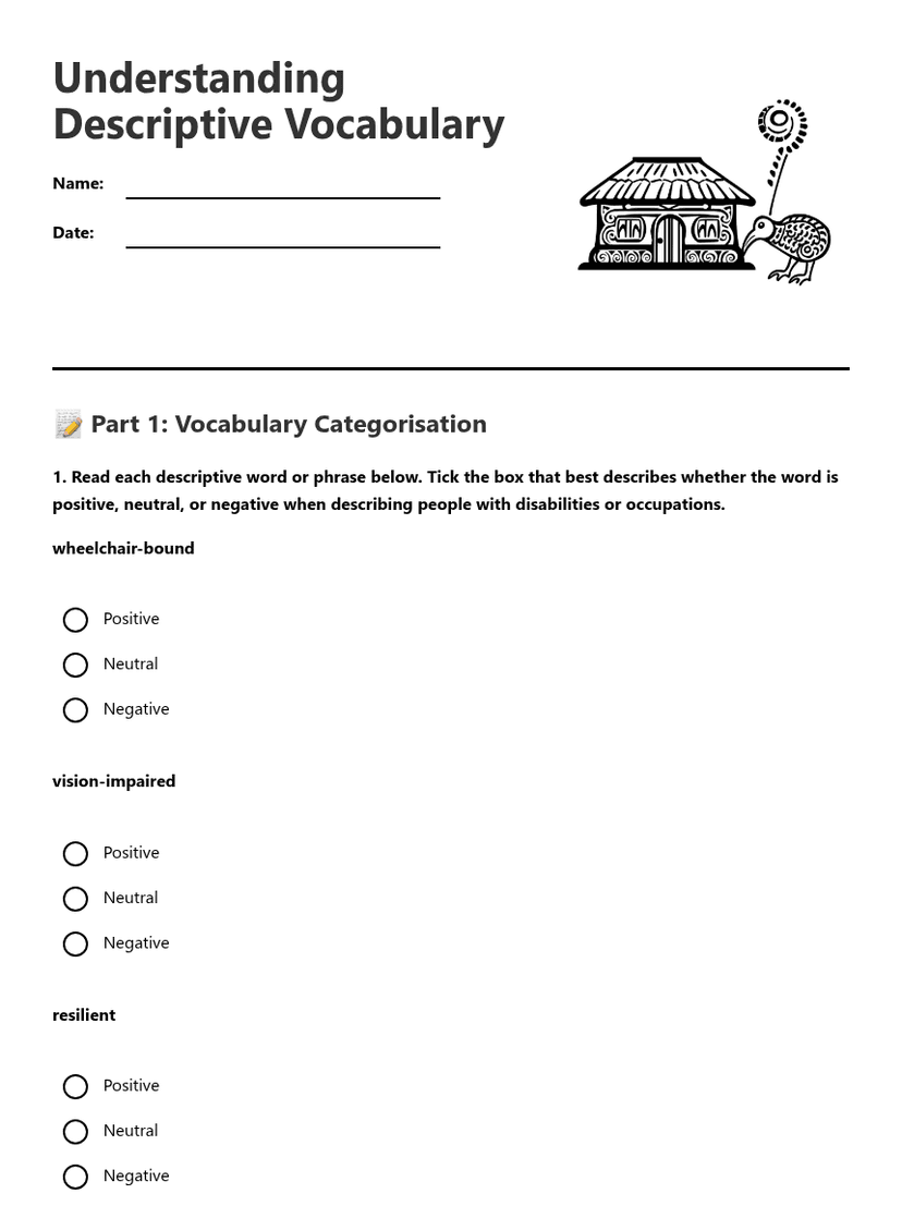 Understanding Descriptive Vocabulary