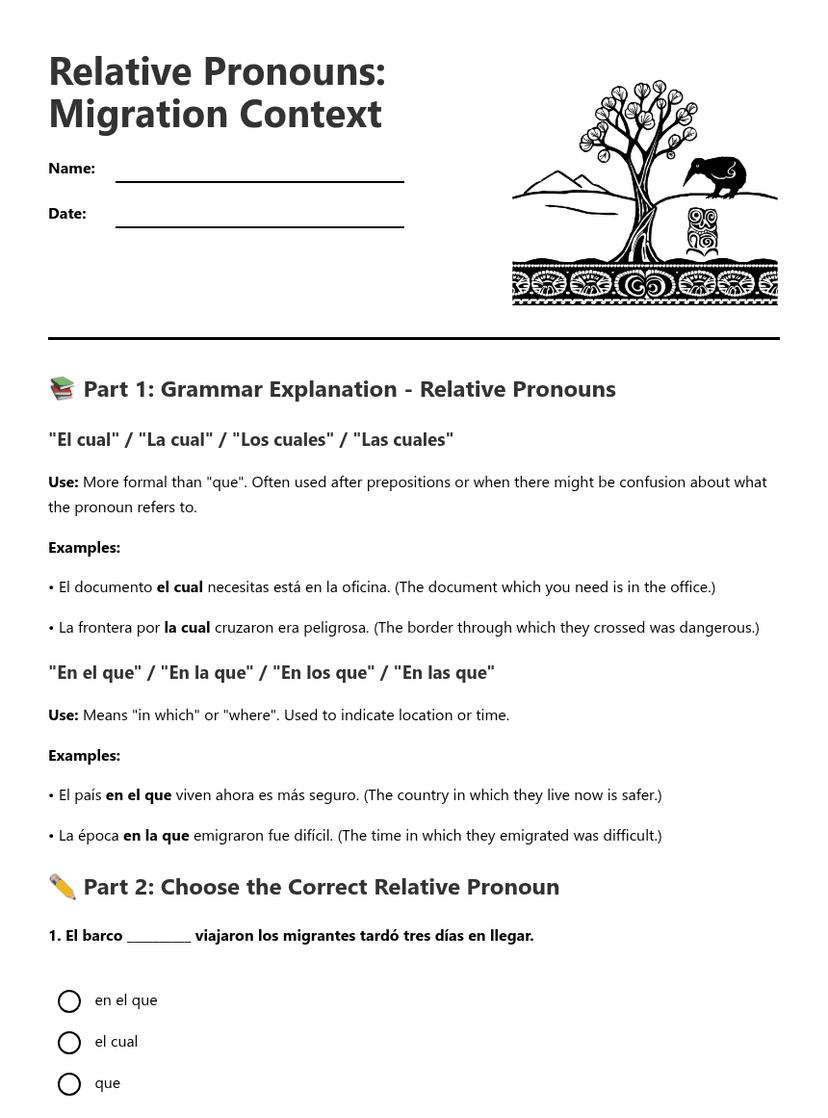 Relative Pronouns: Migration Context