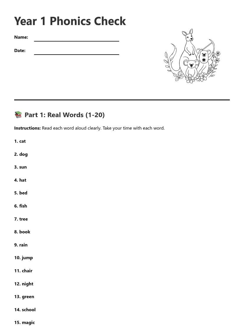 Year 1 Phonics Check