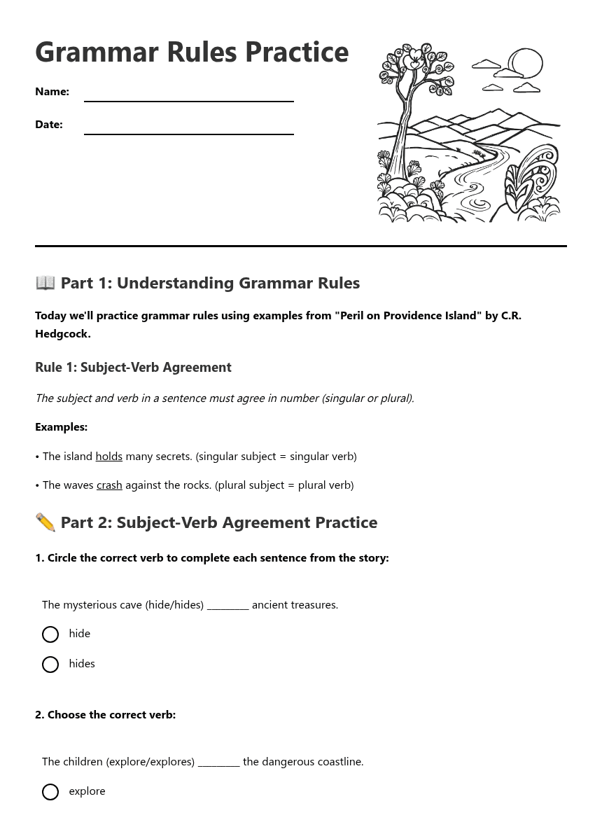Grammar Rules Practice worksheet preview