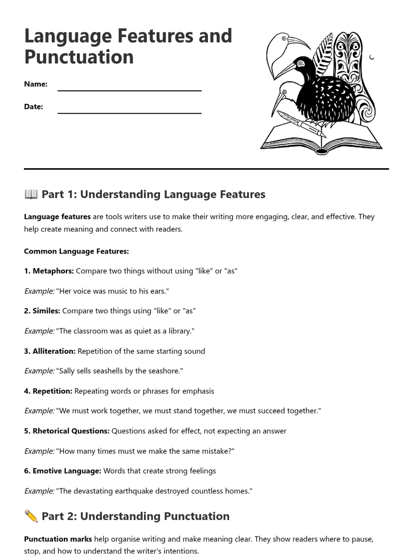 Language Features and Punctuation