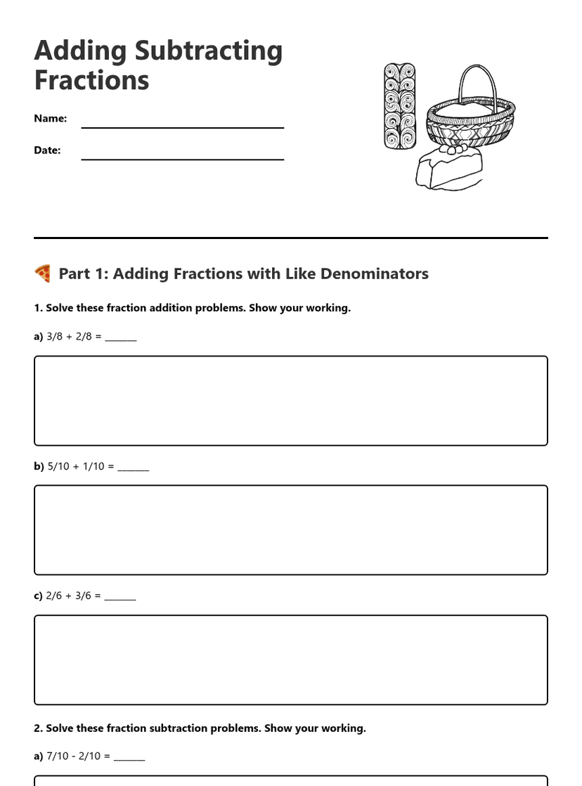 Adding Subtracting Fractions