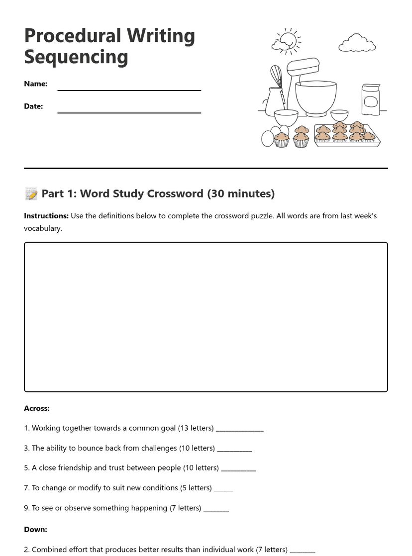 Procedural Writing Sequencing