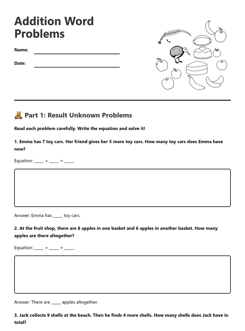 Addition Word Problems