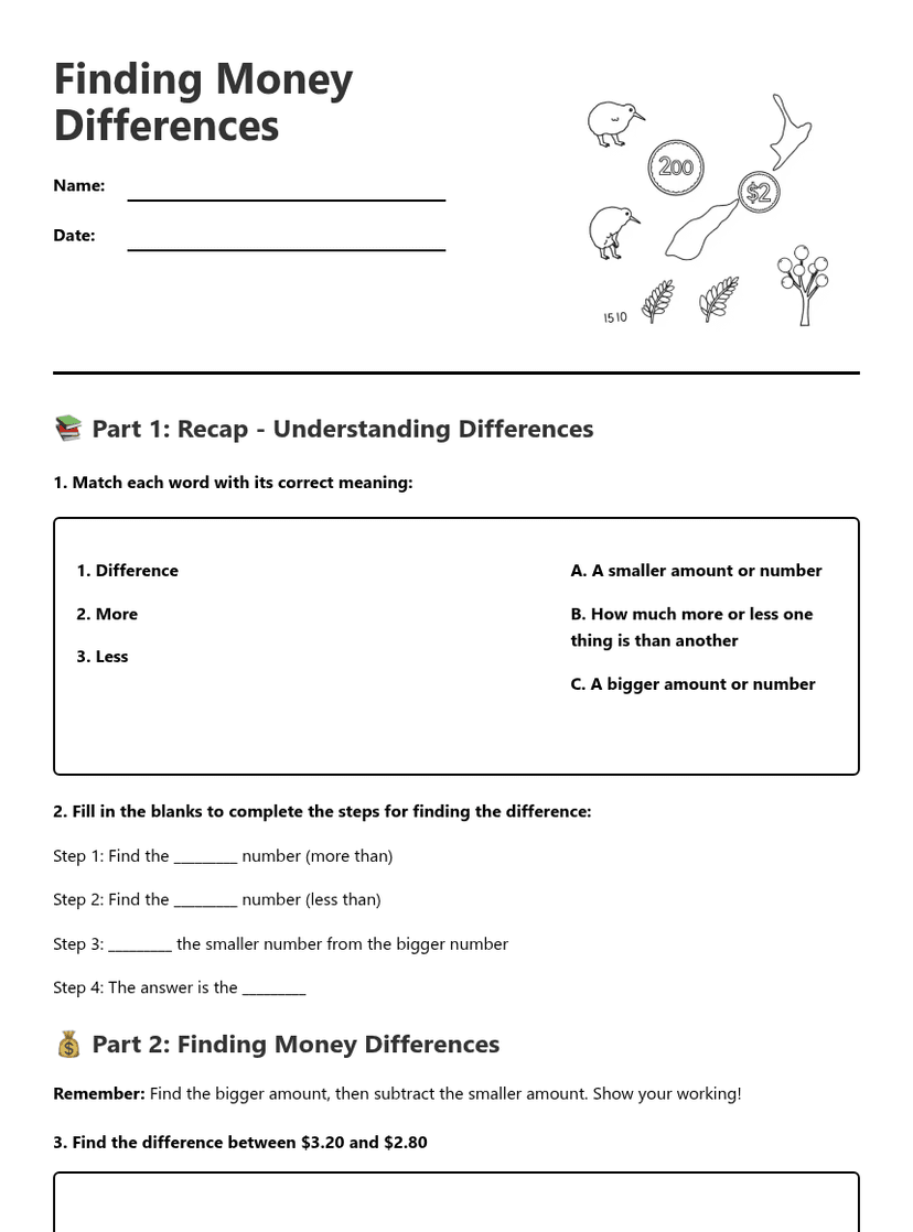 Finding Money Differences