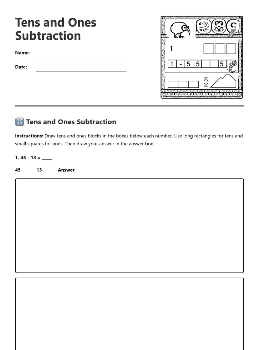 Tens and Ones Subtraction