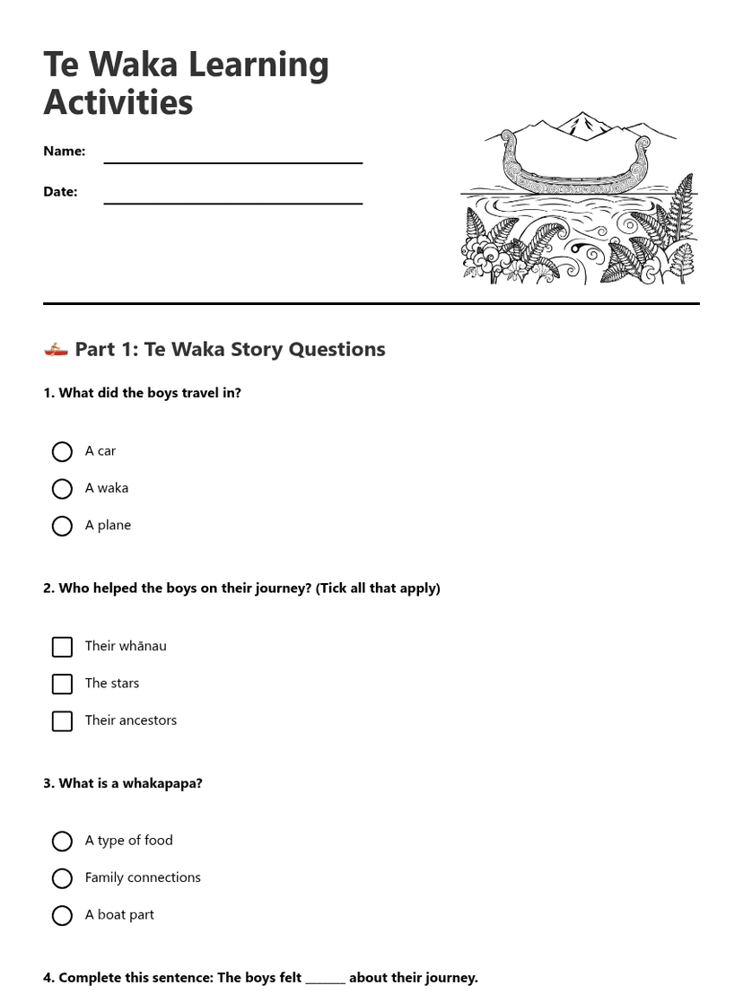 Te Waka Learning Activities