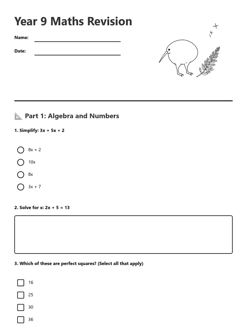 Year 9 Maths Revision