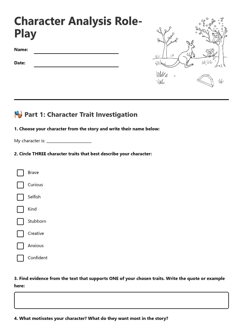 Character Analysis Role-Play