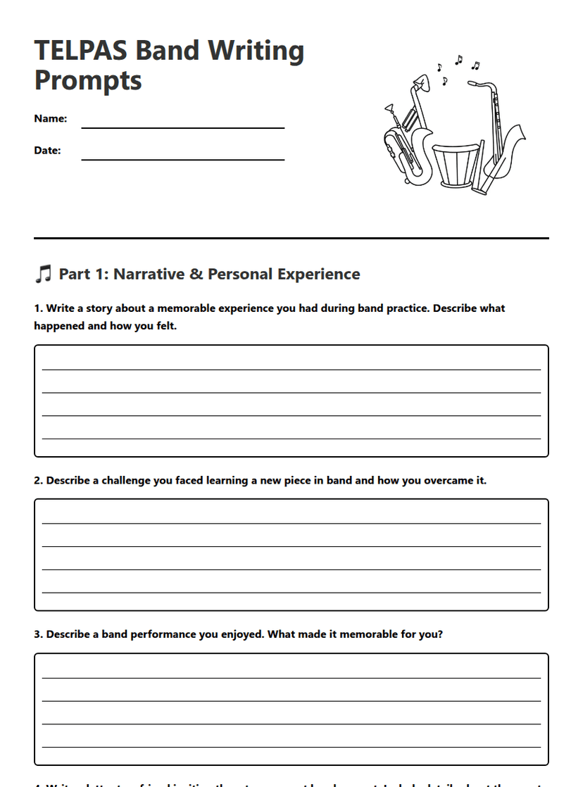 TELPAS Band Writing Prompts